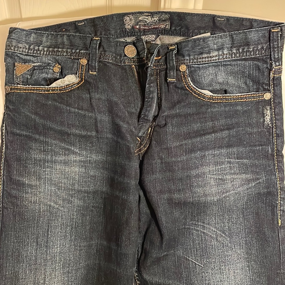 brand new silver jeans